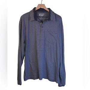Coolibar Blue/White Merritt Long Sleeve Polo Shirt SPF 50+ UV Protection XXL